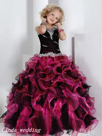 Princess Gown Pageant Dress for Little Girls - Black and Party Cupcake Size 0 Prom Dress Princess Gown Pageant Dress for Little Girls - Black and Party Cupcake Size 0 Prom Dress