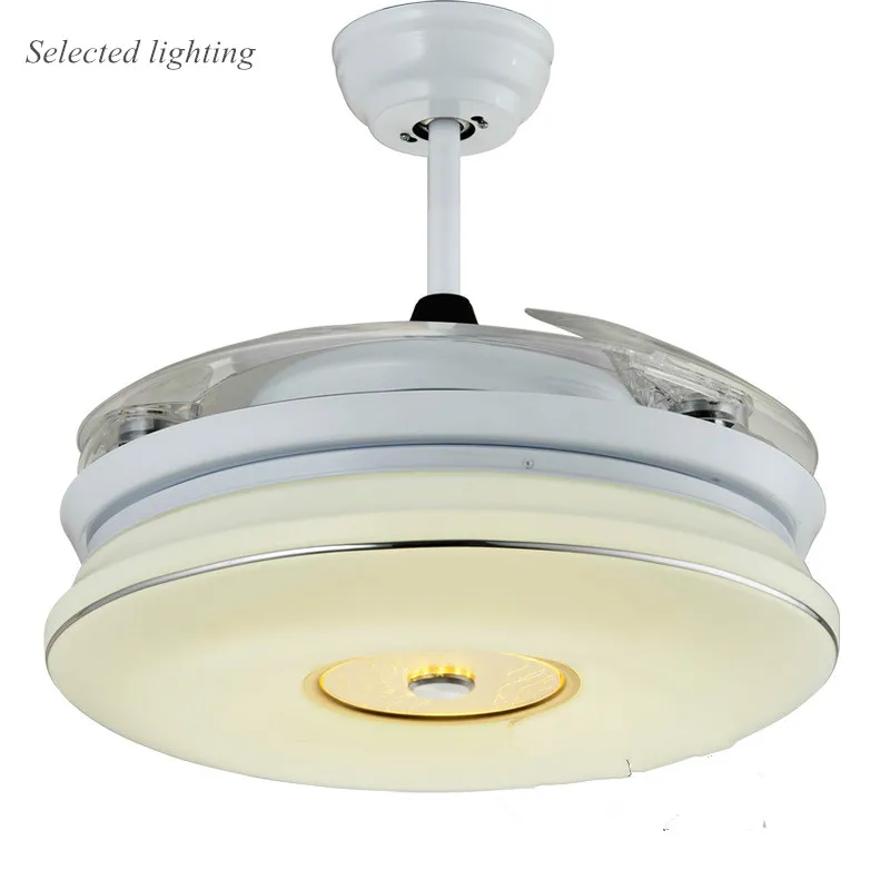 42 inch Modern Ceiling Fan Led Lighting Ultra Quiet Invisible Fans VentiladorTeto Light Fixture 110V 220V