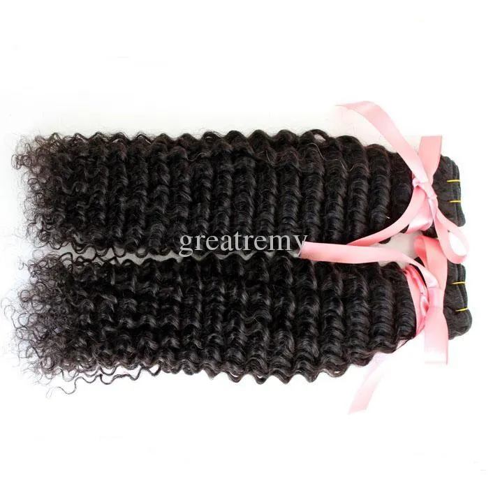 7a Retail 1PC DHGate Malaysian Human Hair Weave Double Weft Extensions 8 "~ 30" Deep Wave Obehandlat Virgin Hair Natural Färgfärgbar