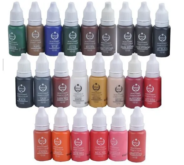 Wholesale-tattoo ink set pigments permanent makeup 15ml cosmetic color tattoo ink for eyebrow eyeliner lip