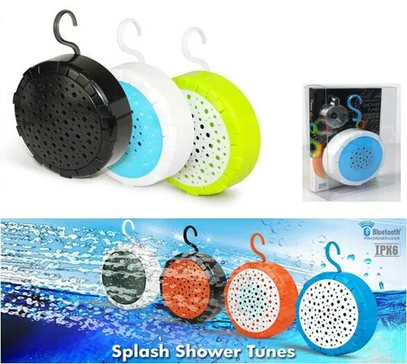 Atake Haut-parleur Bluetooth de douche sans fil étanche IPX6 avec capuchon de suspension à crochet, caisson de basses sans fil Bluetooth pour douche anti-éclaboussures