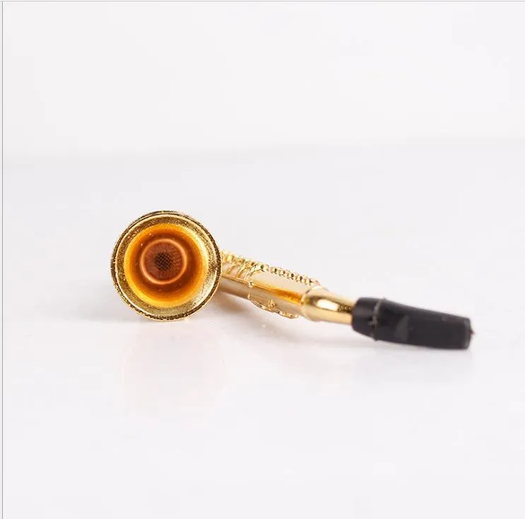 Suction card with a mesh set of metal pipe gold plated saxophone trumpet filter cigarette holder