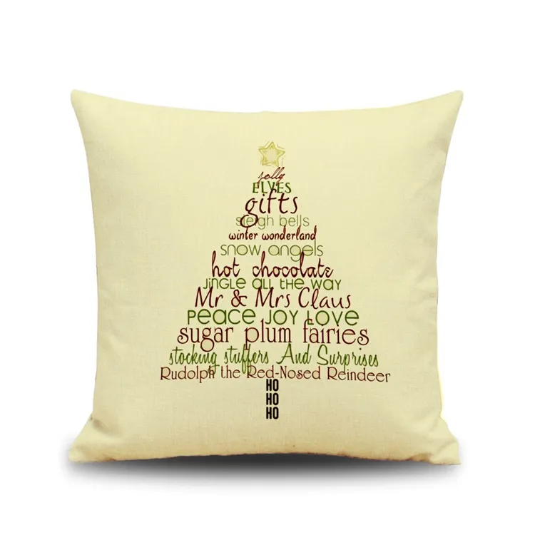 Merry Christmas Pillow Case 45*45CM Linen Q Style Santa Claus Pillow Cases Christmas Gift Throw Pillow Cases