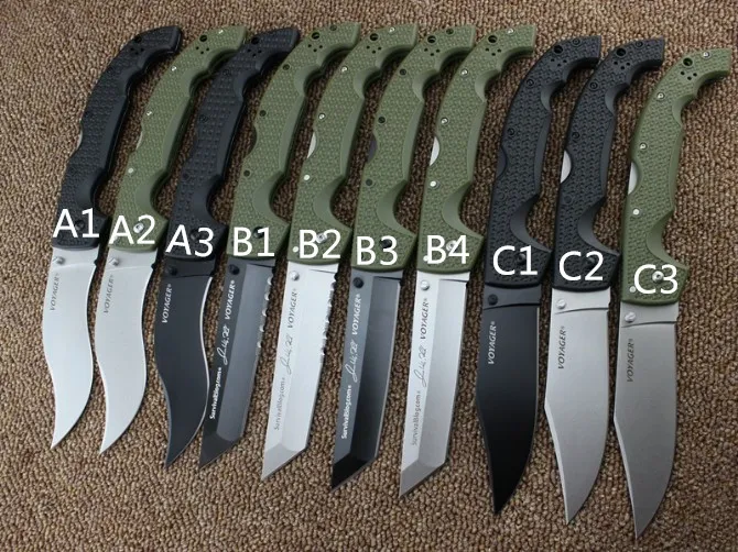 I più recenti coltelli in acciaio freddo Serie Navigator Voyager Big Big Folding Kife Utility Knifes Knifes Hunting Tactical Outdoor Camping Strumento 10 tipi