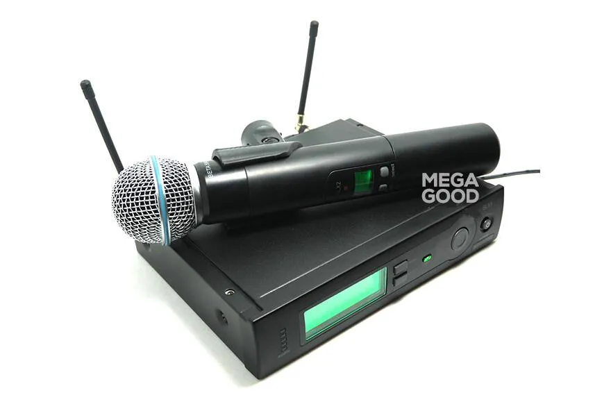 Système de microphone sans fil double SLX24 SLX14 BETA58 canaux uhf fréquences microphones sans fil Bodypack transmetteur portable 3 pièces7584384