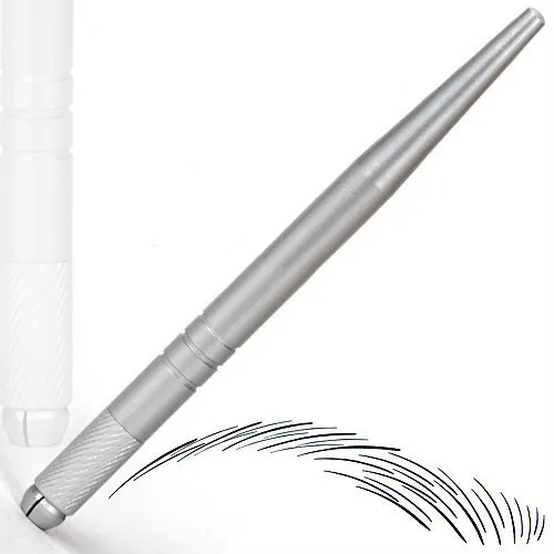 Großhandel - Silber professionelle Permanent Make-up Stift 3D Stickerei manuelle Tattoo Augenbraue Microblade 50 teile/los