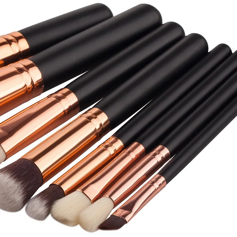 8stPro Makeup Borstes Set Foundation Blandning Pulverögonskugga Kontur Concealer Blush Eyebrow Brush Pink/Slivery/Black