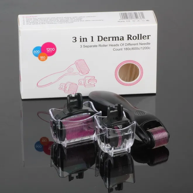 Ensemble de rouleaux Derma 3 en 1 Système de rouleaux à micro-aiguilles Micro-aiguilles rajeunissement de la peau Micro-aiguille fractionnaire 3 en 1