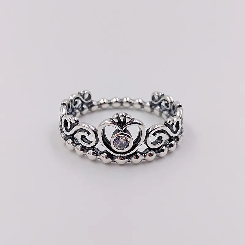 Princess Tiara Ring Authentic 925 Sterling Silver Rings تناسب مجوهرات Pandora الأوروبية Andy Jewel 190880CZ