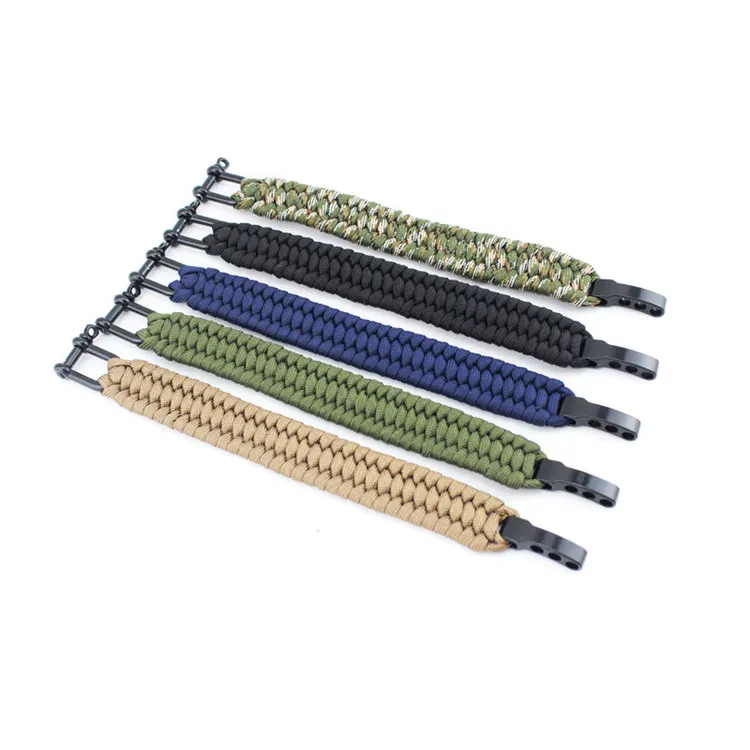 Pulseras de supervivencia Paracord Paracaídas Pulsera para acampar Hebilla de acero inoxidable Escape Mezclar color Pulsera pulsera DHL Envío rápido