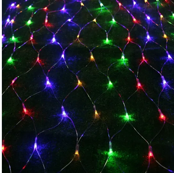 2m * 3m 210 LED String Fairy Net Light Mesh Cortina Techo Planta de jardín de la Navidad Decoración de la boda Lámpara LED 220V Enchufe de la UE