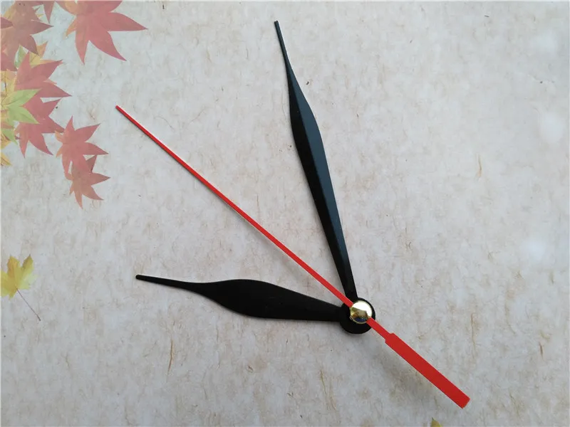 Partihandel Black Metal Clock Arrows för mekanism med röd andrahand DIY reparationssatser