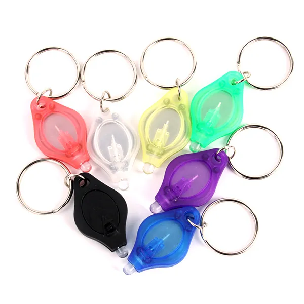 800st 20000mcd LED -ficklampa Vit fackla nyckelkedjor Ring Keyrings White Light LED -ficklampan Keychain Torch Light Key Keins