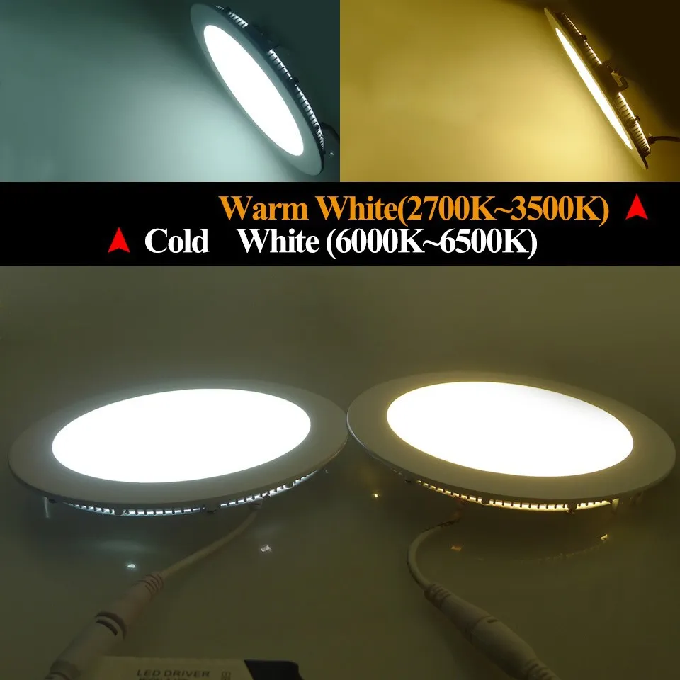 9W/12W/15W/18W/21W LED Panel lights Recessed Downlights Lamp Round/Square Led lights for indoor lights 85-265V + Led Driver