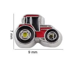 Médaillon flottant pour voiture, Locomotive agricole, breloques adaptées au verre, mémoire magnétique, pendentif, fabrication de bijoux, 20 pièces/lot