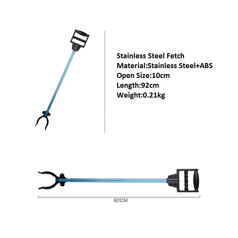Nova Chegada de Aço Inoxidável Buscar Pick Up Lixo Longo Alcance Ajudando Mão Ferramenta de Extensão Do Braço Lixo Lata Limpador de Limpeza ZA0872