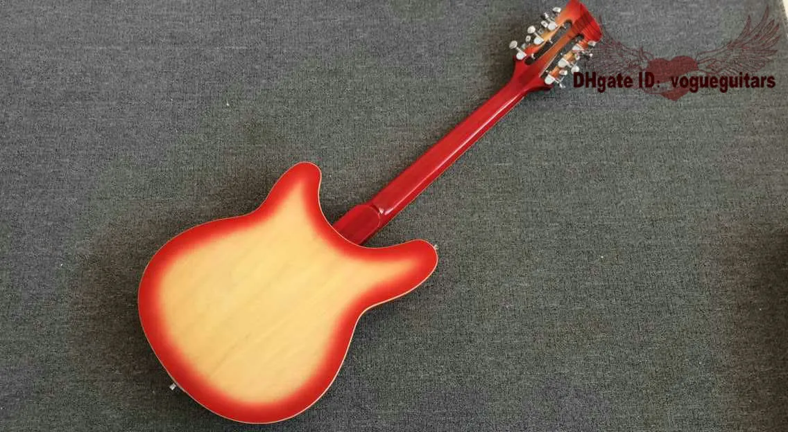 Gitar En İyi Çin Guitar Deluxe Model 360/12 String Elektro Gitar Yarı İçi Boş Kiraz Patlaması