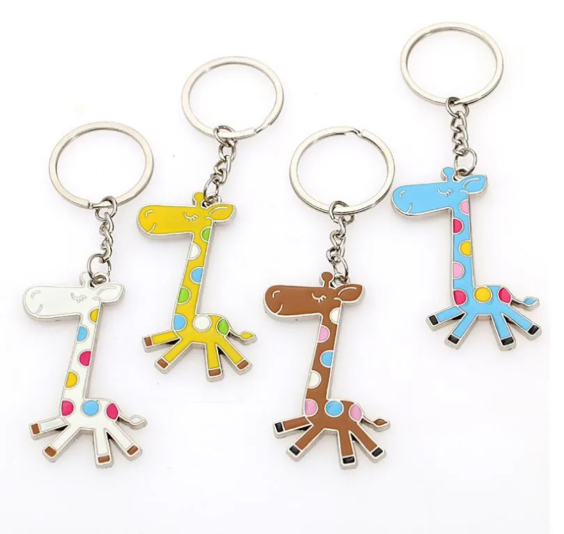 Ny ankomst Giraffe Zinc Alloy Key Ring Plating Keychain Hot Kr346 Nyckelringar blandar order 20 stycken mycket