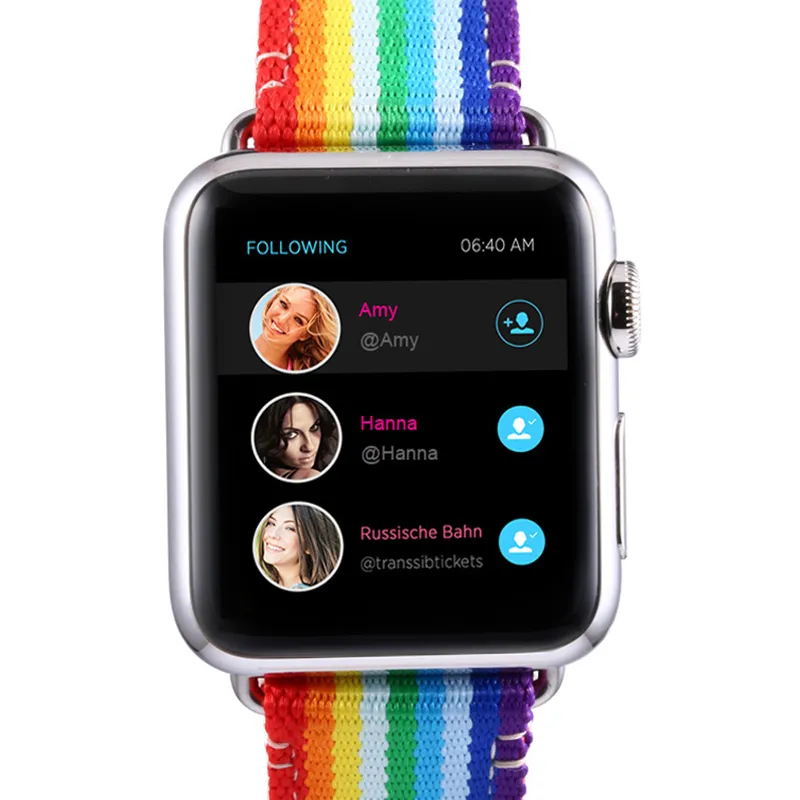 Wysokiej Jakości Rainbow Color Skórzany Pasek z pasmem adaptera do zespołu Apple Watch Band 38mm 42mm dla Iwatch Series1 2 3 Band