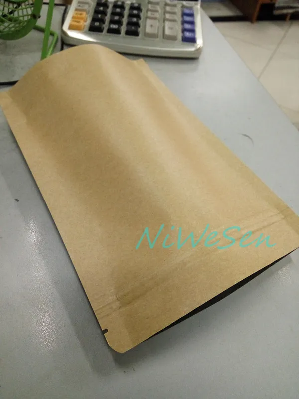 14x20+4cm paper pouch-100pcs/lot kraft paper with inner aluminum foil bag, thicken coffee bean packing craft pocket