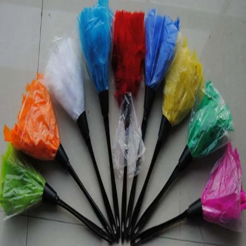 Liyeehao Handmade Duster Real Ostrich Feather Duster, Mini Anti-Static Feather Dusters Cleaning Tool With Wooden Handle, For Books For Keyboard, Washable