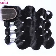 Brasiliansk kroppsvåg Malaysisk Peruvian Indian Virgin Human Hair Wet Wavy Kambodjanska Hårförlängningar Vävar Buntar med 4 * 4 Spetsavslutning