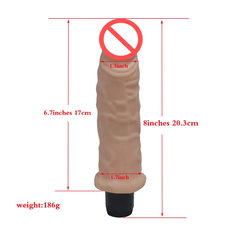 Adult Products 8 Inch Flesh Dildo Realistic Penis Multispeed Vibrating Cock Sex Toys For Women4273128