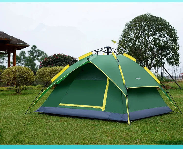 Camping SheltersTent Opening Hydraulic Automatic Tent Camping Shelters Waterproof Sunny Double-deck Protective Outdoors Tents for 3-4 Person