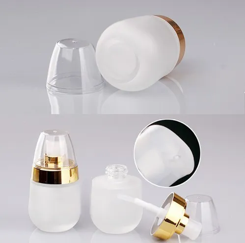 30ml glass cosmetic bottles empty Perfume Face Lotion Cream Milk Makeup Push Out Dispenser Bottle Liquid Dispenser Refillable Home Fragrance