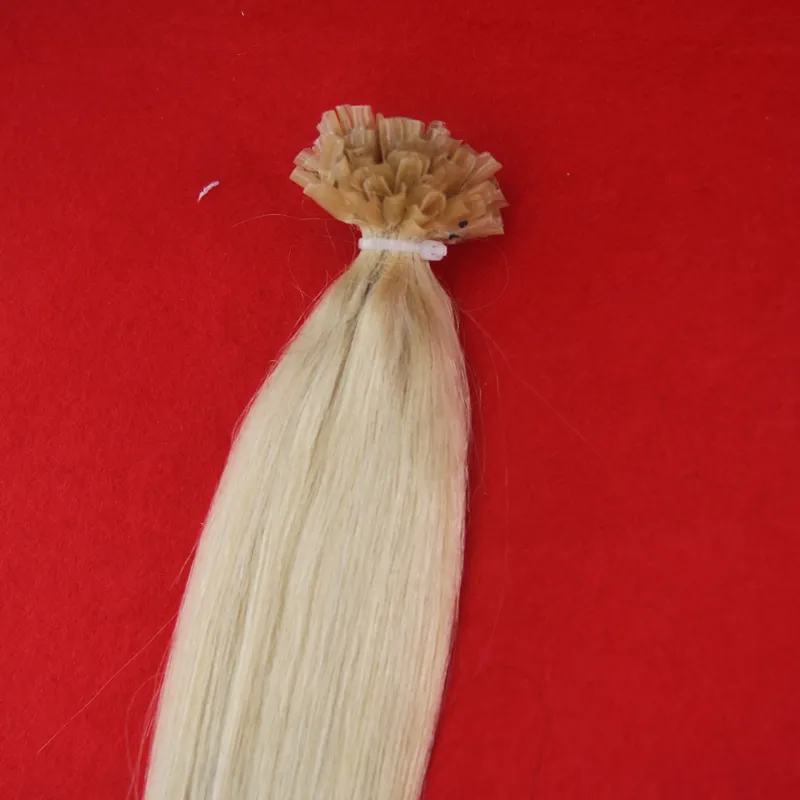 Estensioni dei capelli umani brasiliani Estensioni dei capelli di estensioni dei capelli della punta di brasiliano Estensioni dei capelli di punta Biondo brasiliano 100g