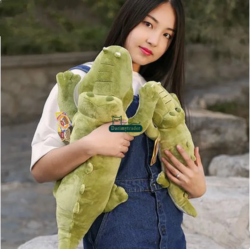 Dorimytrader 45cm Stuffed Soft Plush Crocodile Toy Green Alligator Baby Doll Free Shipping DY61050