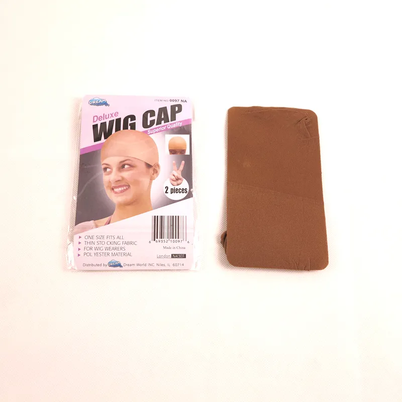 10packlot Deluxe Wig Cap Blond Black Brown Three Color Hairnets Strängbara Elastic Polyester Hair Net Making Caps för Wig 8077589