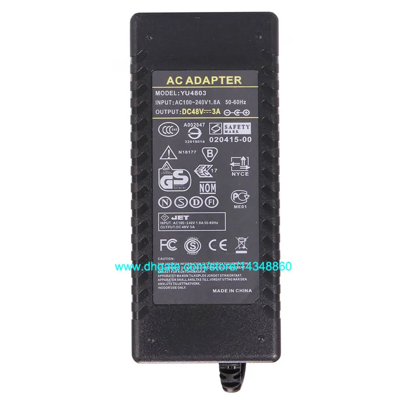 Alimentation électrique AC DC 48V 3A, adaptateur 144W, transformateur LED 2A pour bande lumineuse LED, caméra de vidéosurveillance, 10 pièces, livraison gratuite