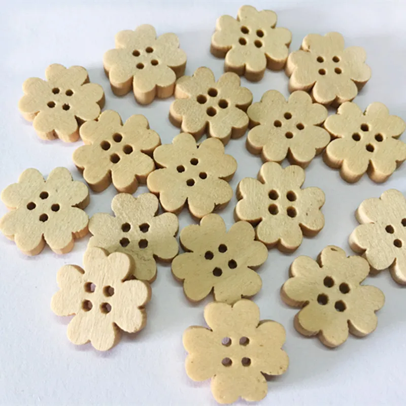 100-Pack wooden sunflower buttons cufflinks clothing button laser flower button kids clothing decoration, jewelry decoration accessories