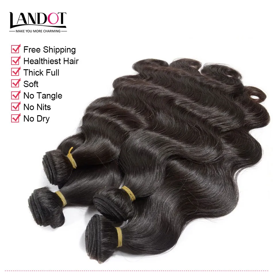 Beste 10a Peruviaanse Indiase Maleisische Braziliaanse Virgin Haar Body Wave 4 Bundels Onverwerkte Remy Menselijk Haar Weefsels Kunnen het leven van 2 jaar bleken