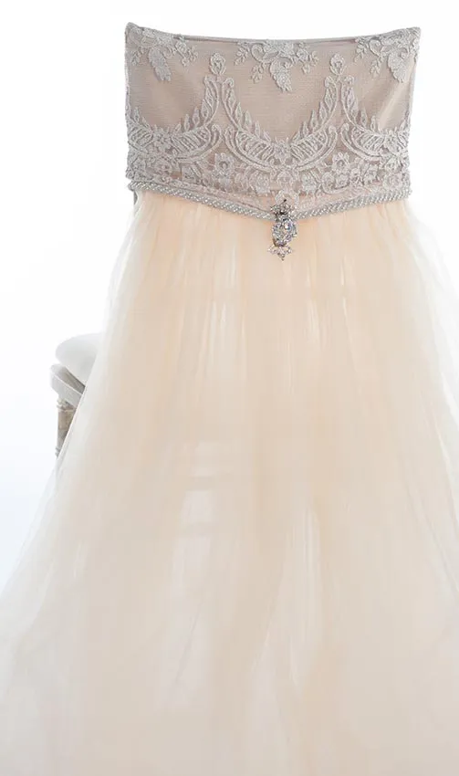 2016 Cristalli di pizzo Tulle Telai per sedie da sposa Fodere per sedie romantiche Forniture per matrimoni floreali Accessori per matrimoni vintage 02