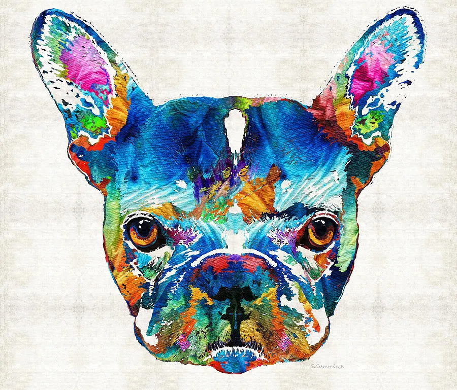 Giclee O Desejo De Mesclar Colorido Francês Bulldog Dog Art By Artes  Pintura A Óleo E Arte Da Decoração Da Parede Da Lona Pintura A Óleo Sobre  Tela De $153,06