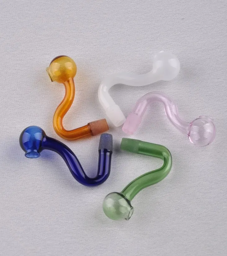 Buntes Bong-Zubehör, Ölbrenner, 14 mm Glasschüssel, männlicher Banger zum Rauchen, Glas-Bubbler-Eimer, kostenloser Versand