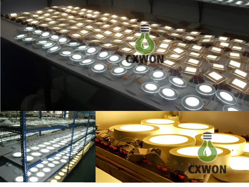 Ultrathin 9W 12W 18W 25W LED-panellampor SMD2835 Downlight AC110-240V med strömförsörjning Farmture takljus Natur Varmt Vit