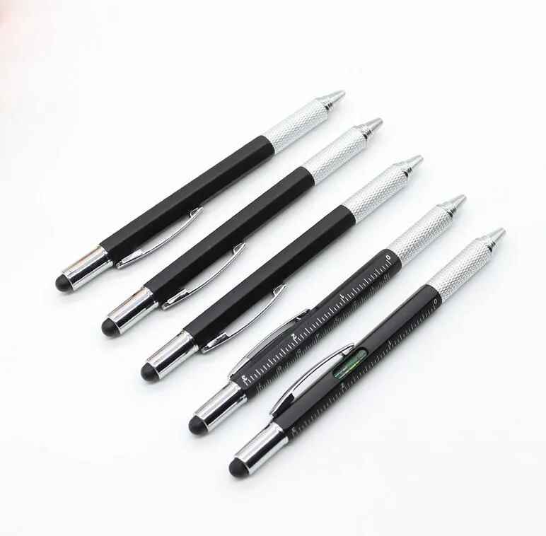 Fashion Hot Modern Design Overvalue Handy Tech Tool Ballpoint Pen Screwdriver Ruler Spirit Level Multifunction Tool Fit For Mens Gift