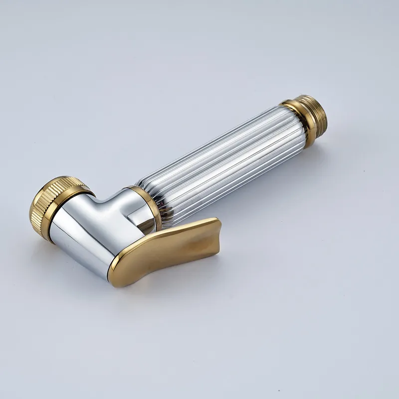 Chrome & Golden Hand-held Toilet Plating Spray Nozzle Sprinkler Shower Head Bidet