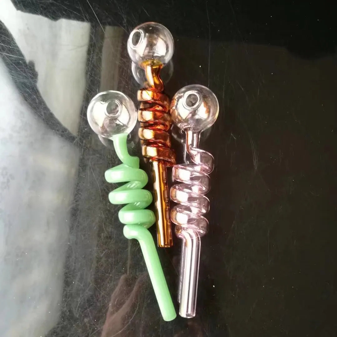 Gekleurde spiraalvormige directe foker 1 Groothandel Glass Bongs Olie Burner Glass Water Pijp Olie Rigs Rookrigs