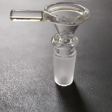 2016 Ny glas rökning skål glasskål med 14mm manlig gemensam klar glas glidskål torr ört skål för glas bongs med handtag