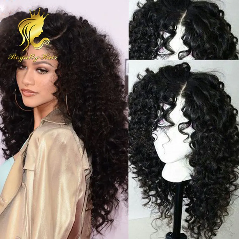 Best Quality Kinky Curly Full Lace Wig 130% Density Glueless Brazilian Human Hair Lace Front Wigs For Black Women