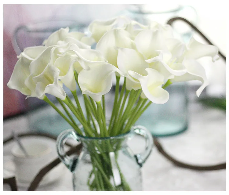 Lot De 12 Lys Calla Artificiels Jaunes - Fausses Fleurs Pour Décoration Mariage, Maison, Événements - DIY