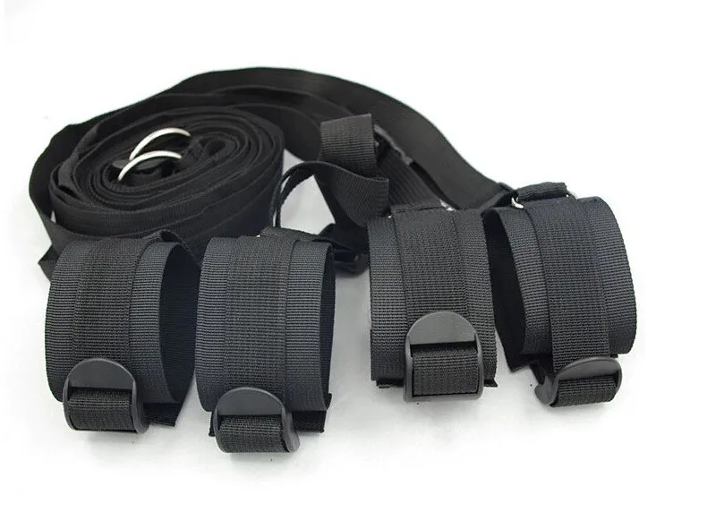 Kit BDSM Menottes Poignets/chevilles Avec Sangles De Lit - Neuf - Sextoy Soumission