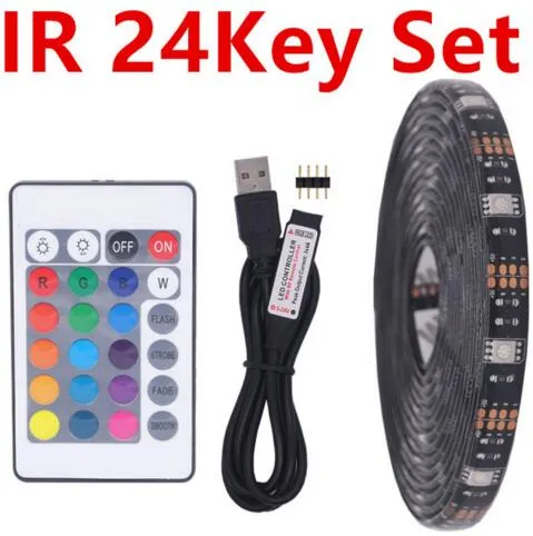 DIY 5050 RGB LED Strip Waterproof DC 5V USB LED Strips Flexible Tape 1M 2M 3M 4M 5M add Remote For TV Background