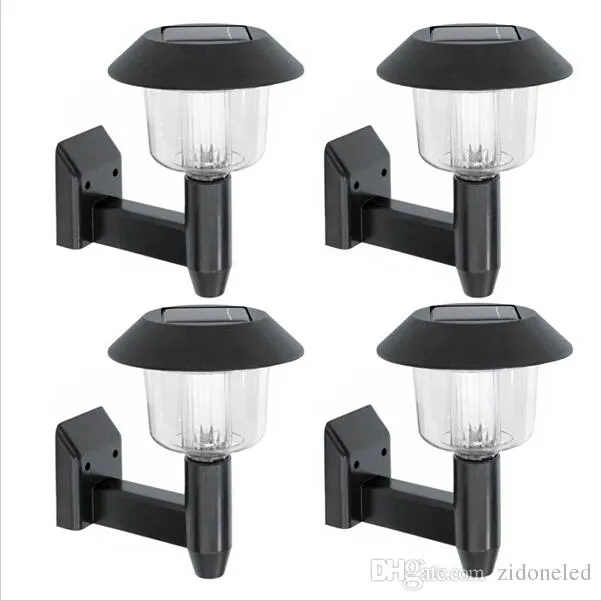 LED barreira de Luz Parede de energia solar led parede de sconces luzes solares ao ar livre novidade luminosidade de luz solar preta