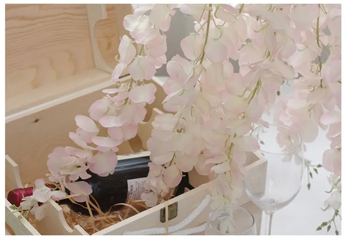 DIY Artificial White Wisteria Silk Flower For Home Party Wedding Garden Floral Decoration Living Room Valentine Day Centerpieces Table Decor