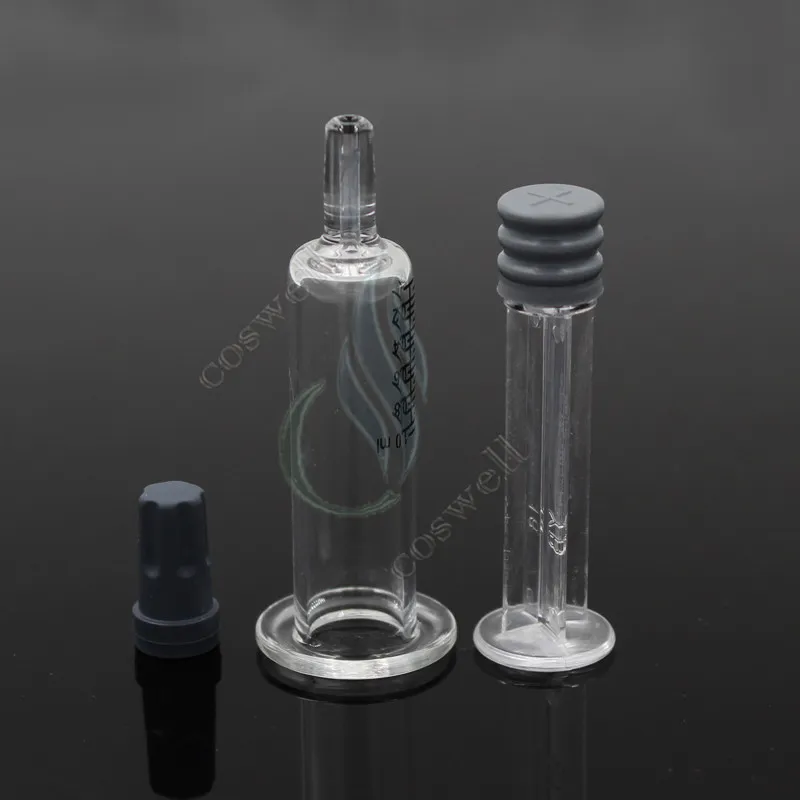 1 ML Luer Lock Pyrex Şırınga Cam ucu kafa enjektörü kalın Co2 Yağ Kartuşları Tankı için Temizle Renk BUD dokunmatik e cigs sigara atomizörler DHL